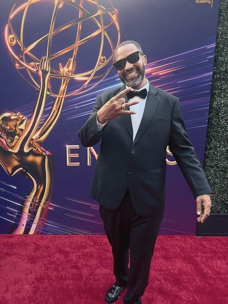 Dwight Winston on the Emmy Awards red carpet