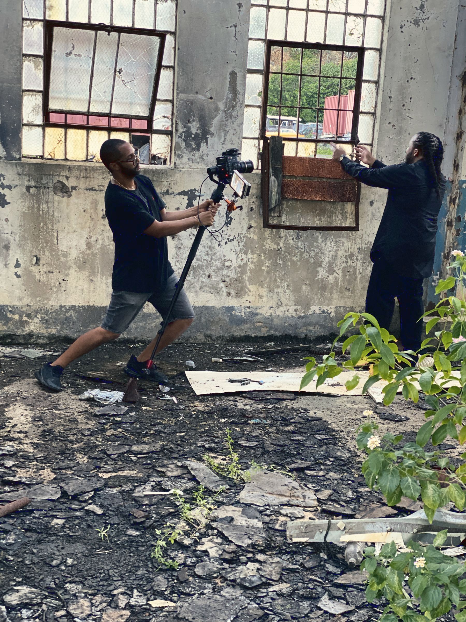 Music video shoot among historic stone ruins in the Virgin Islands